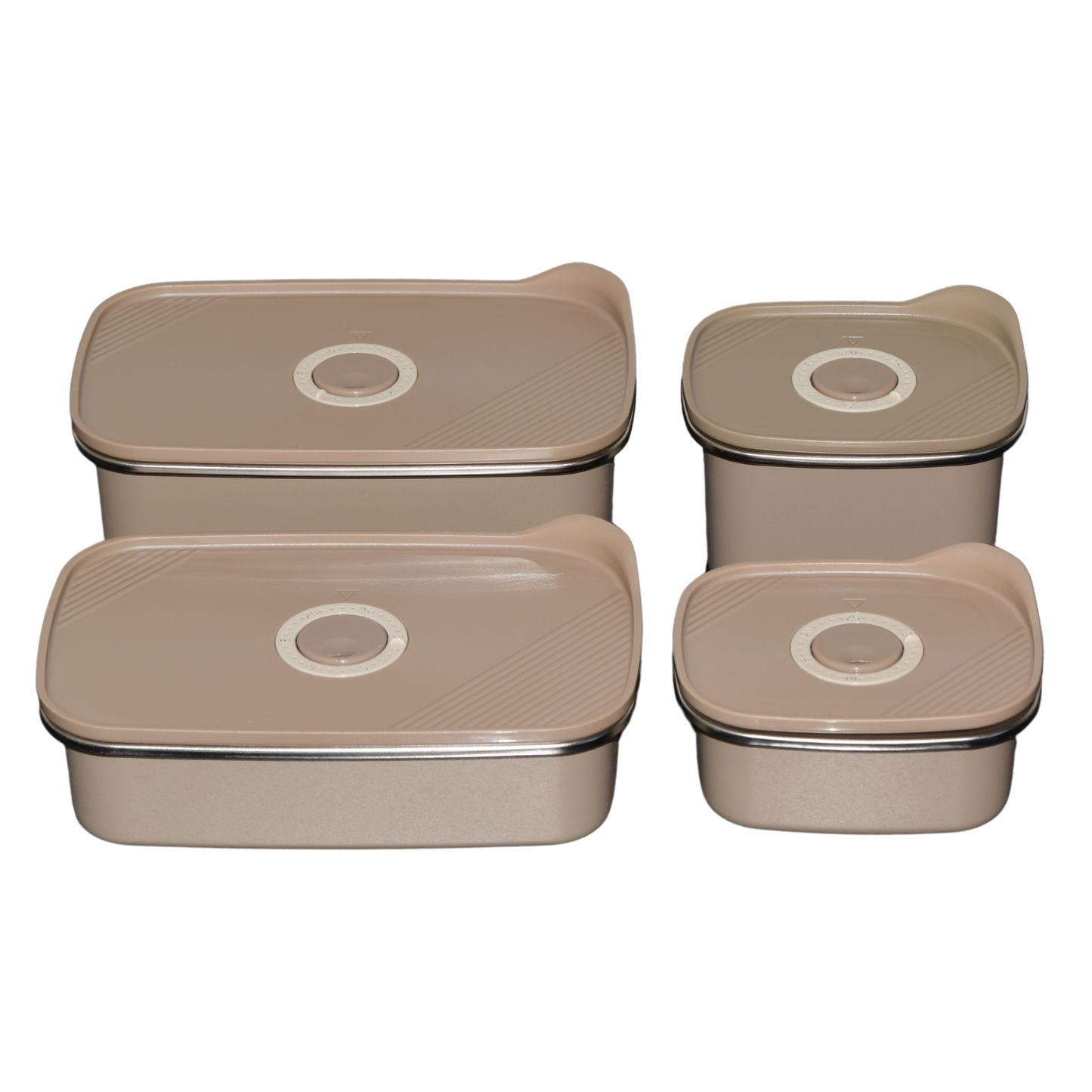 Femme Vitale Meal Prep Bakjes - Lekvrij, Luchtdicht & BPA vrij - Vershoudbakjes 4 Stuks - 300 ml, 500 ml, 700 ml, 1100 ml - Khaki