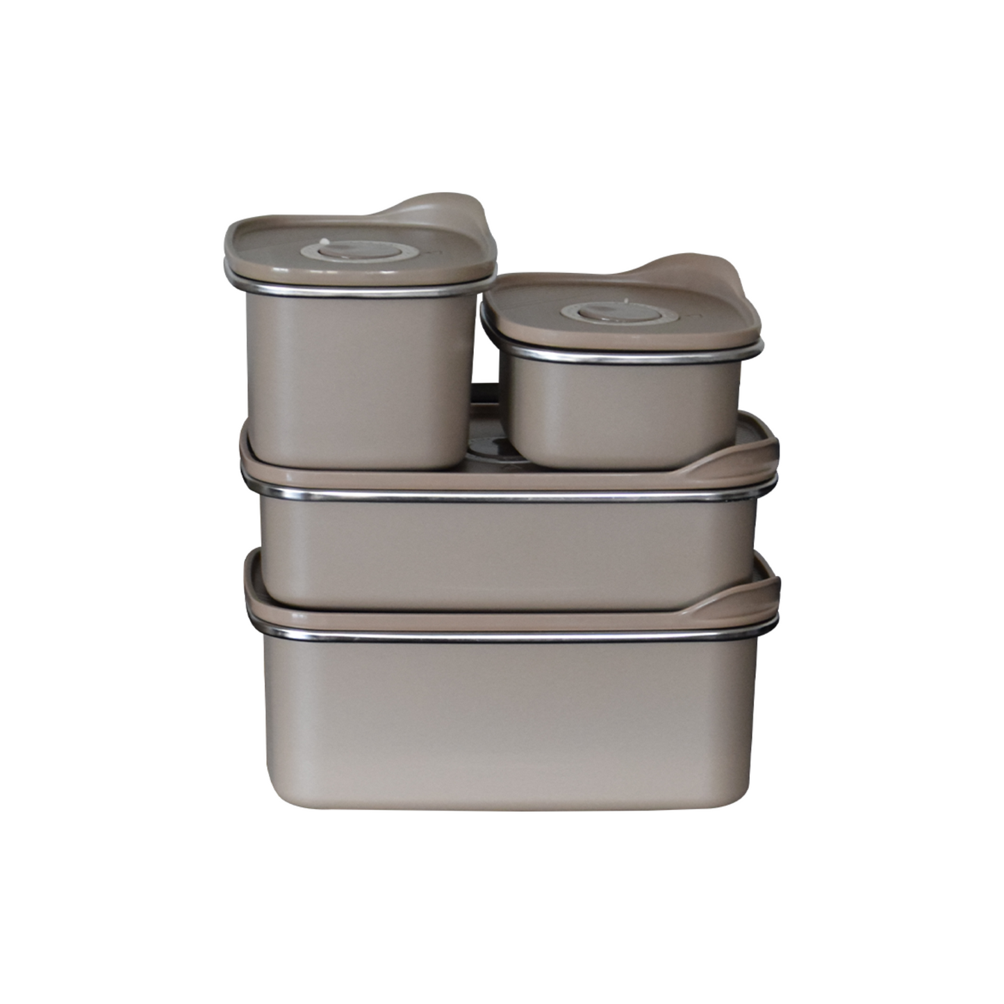 RVS Mealprep set - 300 ml, 500 ml, 700 ml, 1100 ml - Creamy White