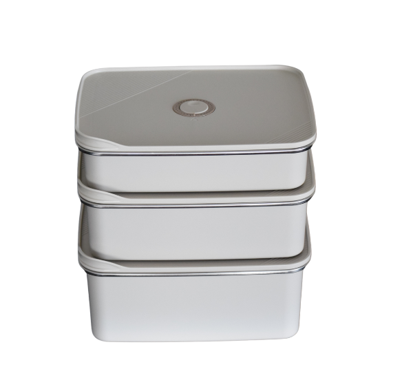 Femme Vitale Meal Prep Bakjes - Lekvrij, Luchtdicht & BPA vrij - Vershoudbakjes 3 Stuks - 1700 ml, 2400 ml, 3200 ml - Khaki