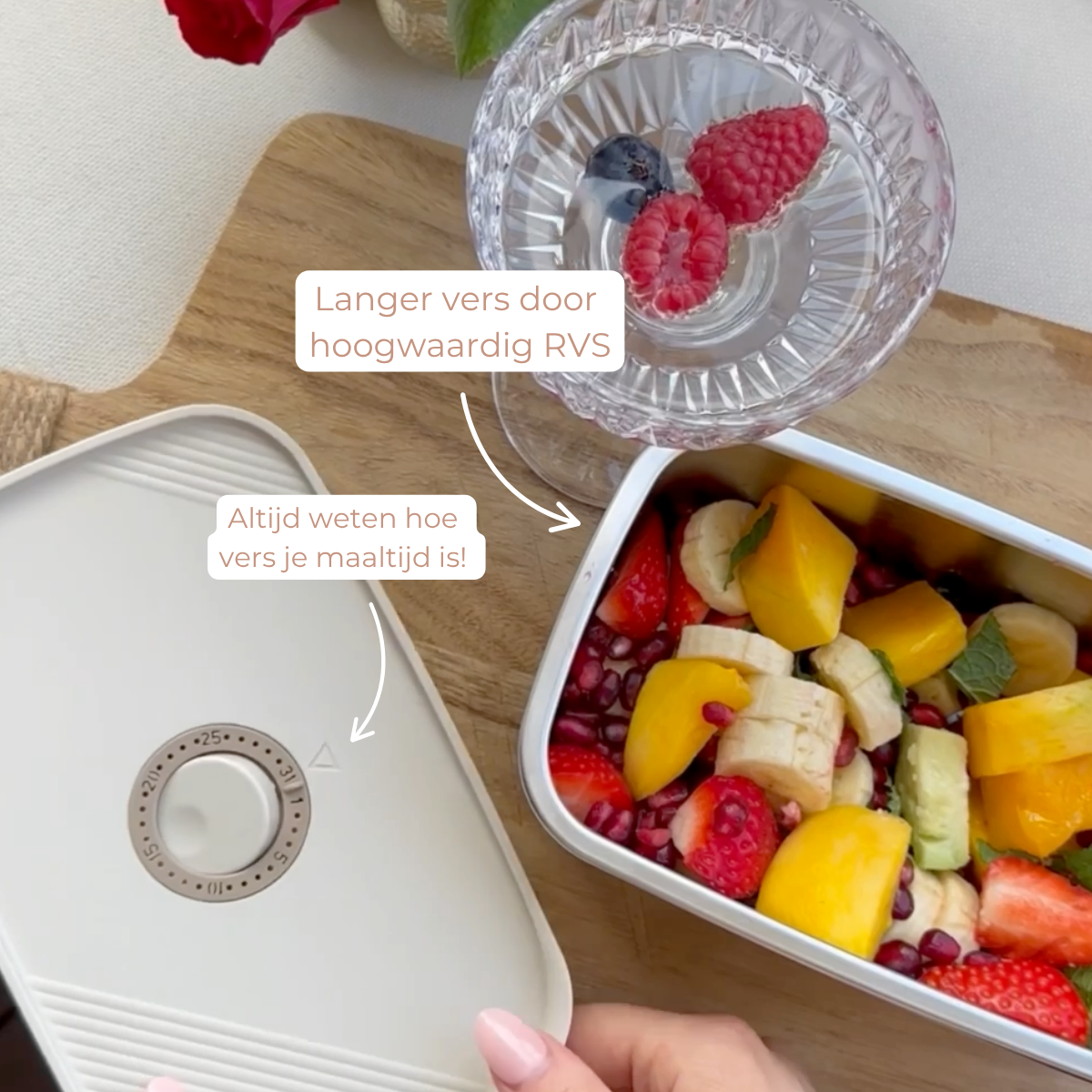 RVS Mealprep set - 300 ml, 500 ml, 700 ml, 1100 ml - Khaki